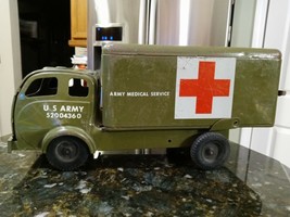 Rare Vtg 1950s Wolverine US Army Medical Service USAR Green Metal Milita... - $99.95