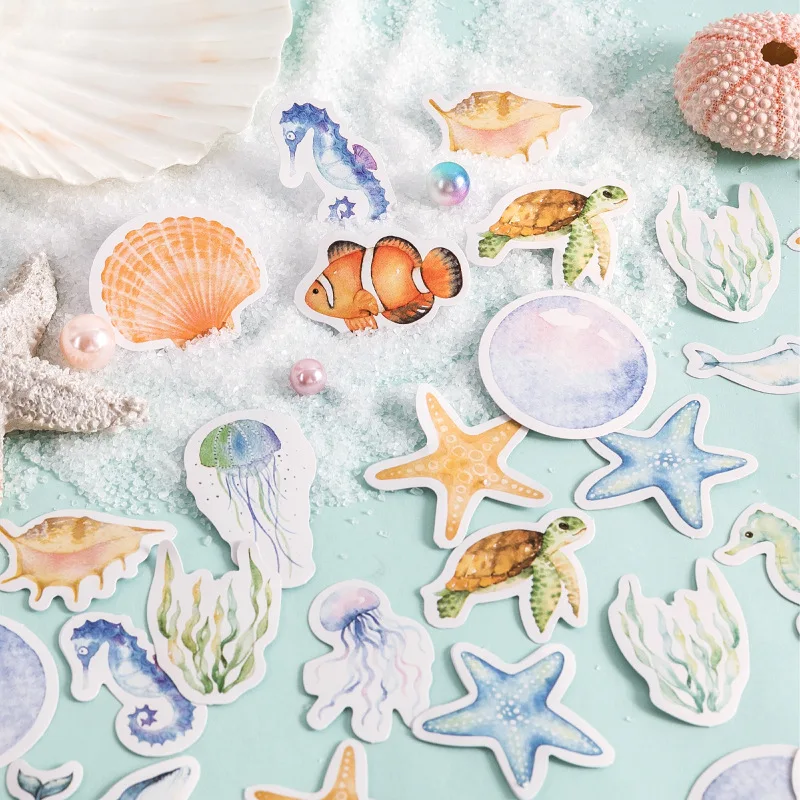 Play 46 Pcs Ocean Stickers Cute Sea Animal Art Stickers For ScrapboAng Craft Sup - £23.09 GBP