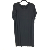 Boohoo T Shirt Dress Oversized Knit Stretch Pullover Black Size 8 - £11.55 GBP
