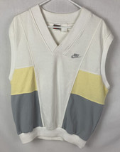 Vintage Nike Vest Grey Tag Embroidered Sweatshirt Swoosh Golf Tennis 80s... - $39.99