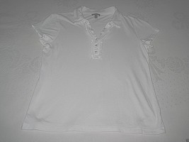 Talbots Ladies White Ss COTTON/MODAL Knit Pullover TOP-S-GENTLY WORN-SOFT/THIN - £4.60 GBP