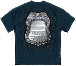 POLICE THIN BLUE LINE CHROME BADGE POLICEMAN&#39;S PRAYER  T Shirt LAW ENFOR... - $16.82+