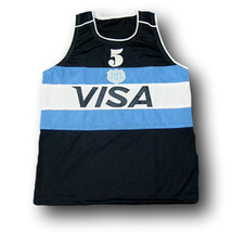 Manu Ginobili #5 Visa Team Argentina Basketball Jersey Navy Blue Any Size image 4