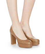 BNIB Gianvito Rossi Milano Penelope Tan Leather Platform Pumps 39 9 - £408.05 GBP