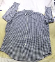 Abercrombie &amp; Fitch Navy Blue Gingham Check Button Down Casual Shirt Xxl... - $14.25
