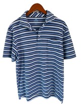 Peter Millar Mountainside Collection Cotton Polo Shirt Blue White Stripe... - $24.74
