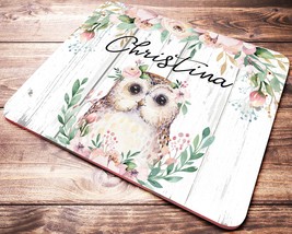 Owl Mouse Pad, Animal Mouse Pad, Owl Office Decor, Personalized Desk Accessories - £11.85 GBP