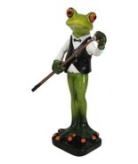 Bow Tie Billiards Pro Green Toad Frog Applying Chalk to Pool Cue Tip Fig... - $418.36 MXN