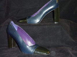 RALPH LAUREN ITALY CLASSIC Shoes Purple Blue Black 3 1/2&quot; Pumps Size 7B ... - $49.45