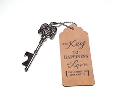 Key To Happiness Bottle Opener Silver Tone Keychain Keyring - £5.45 GBP