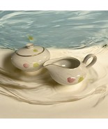 Antique KPM Krister Branch Leaf Porcelain Creamer &amp; Sugar Bowl Germany S... - $33.60