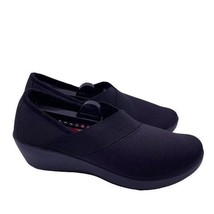 Crocs Busy Day Stretch Wedge Slip On Asymmetric Shoe Comfort Black Women... - $39.60