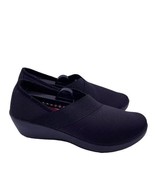 Crocs Busy Day Stretch Wedge Slip On Asymmetric Shoe Comfort Black Women... - £31.15 GBP