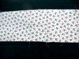 Fabric NEW Small Pink Rosebud &amp; Sapphire Greenery on Ivory 45&quot; x 5&quot; $1.50 - $1.50