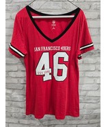 San Francisco 49ers NFL Ladies Size Large Red V-Neck T-Shirt NWOT Football - $22.99