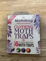MothMag Moth 6 Traps for Clothes, Closets Fabrics, &amp; Carpets Moth Traps NEW - £12.93 GBP