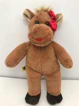Build a Bear Cow Moose Holly Plush Brown Stuffed Animal Girl Red Bow 10 ... - £10.50 GBP
