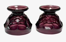 2 Viking Georgian Amethyst Purple Glasses Sherbet Dessert Honeycomb Bowls Nice! - £14.11 GBP