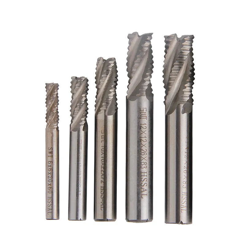 5pcs Roughing Milling Cutter Carbide End Mill 4 Flutes Spiral Router Bit 6/8/10/ - $278.66