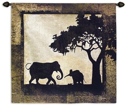44x43 Serengeti Elephants African Wildlife Tapestry Wall Hanging - £110.79 GBP