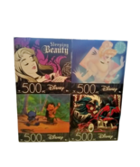 Disney 500pc Puzzle Lot of 4 NEW Cinderella Cruella Sleeping Beauty Lilo... - £14.79 GBP