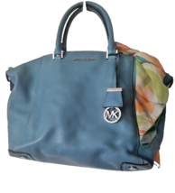 Michael Kors Purse Teal Blue Purse With Scarf - $27.71