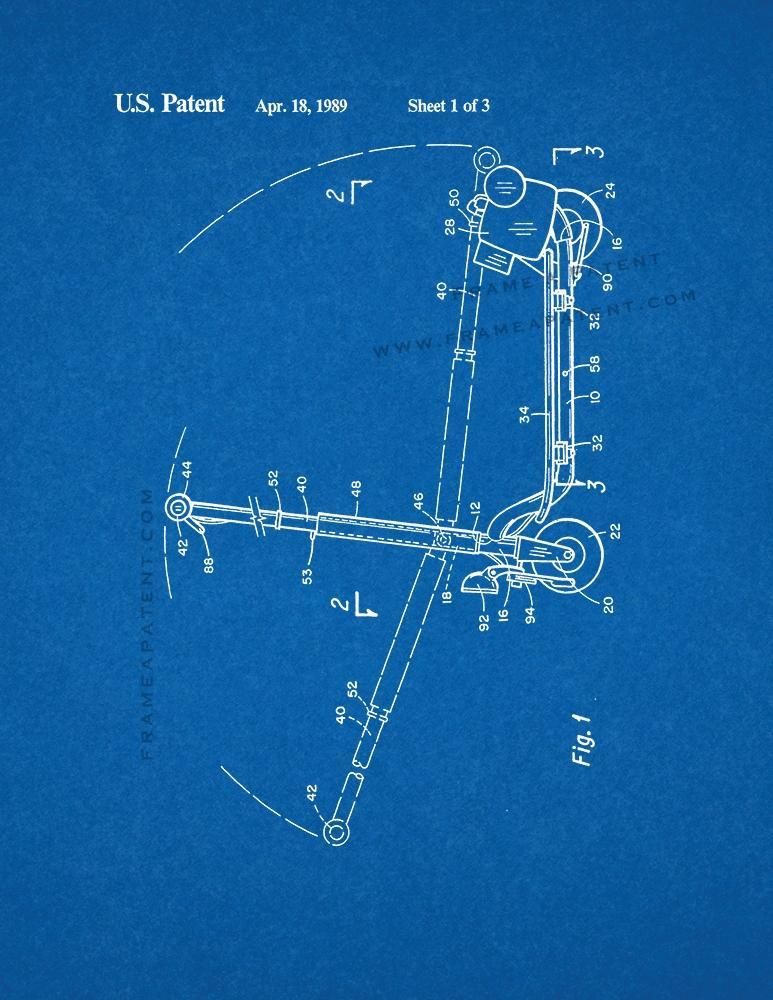 Sport Goped Motor Scooter Patent Print - Blueprint