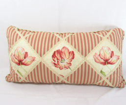 Eastern Accents Floral Stripe 13 x 25 Decorative Lumbar Pillow - £43.15 GBP