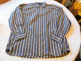 Gap Classic Men&#39;s Long Sleeve Button Up Shirt Size XL 17-17 1/2 Navy Blue Stripe - £14.36 GBP
