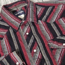 Wrangler Shirt Mens Soft Flannel Pearl Snap Western 2XL Cowboy Striped L/S - $25.49