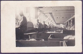 Interior Textile Factory Scene Pre-1920 RPPC Photo Postcard (Maine) - $15.75