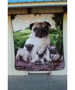 PUG PUGS DOG DOGS PUPPY PUPPIES QUEEN SIZE BLANKET - £49.61 GBP