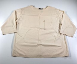 New Vintage Hino &amp; Malee Shirt Cream Colored Baggy Oversized Lagenlook Crew Neck - £95.35 GBP