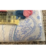 Janlynn Embroidery Kit 2 Pillowcases Paisley Rose Design with DMC Floss NOS - £13.95 GBP