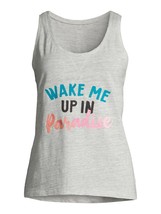 Sleep Shirt Tank Top Wake Me Up in Paradise Woman Sz L 12-14 Heather Gra... - $4.95