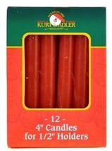 KURT S. ADLER 12 RED DRIPLESS 4&quot; CANDLES FOR 1/2&quot; CANDLE HOLDERS &amp; ANGEL... - £7.08 GBP