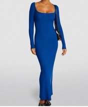 Skims Soft lounge Long Sleeve Dress in Cobalt Size Large NWT - £68.19 GBP