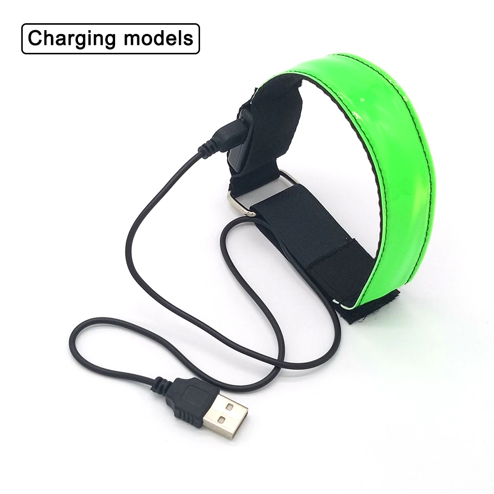 USB Charging Arm LED  Night Running Adjustable Safety Reflective Belt Outdoor Cy - £84.09 GBP