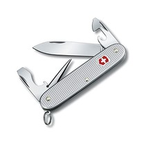 Victorinox Pioneer Ribbed Alox Pocket Knife - Silver  - £60.18 GBP