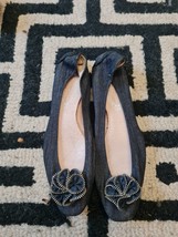 Elie Tahari Denim Flat Shoes With Ruffles For  Women Size 5.5 uk insole defect - £28.77 GBP