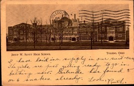 Jesup W. Scott High School, Toledo, Ohio OH antique 1915 Postcard bki55 - £3.10 GBP