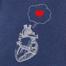 Mens heart thinking heart t shirt-american apparel tri blend indigo - available  - £18.44 GBP