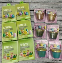 SPRITZ Easter Egg Decorating Kits Lot of 6 &amp; Color Cups Lot of 6 (12 pcs total) - £15.86 GBP