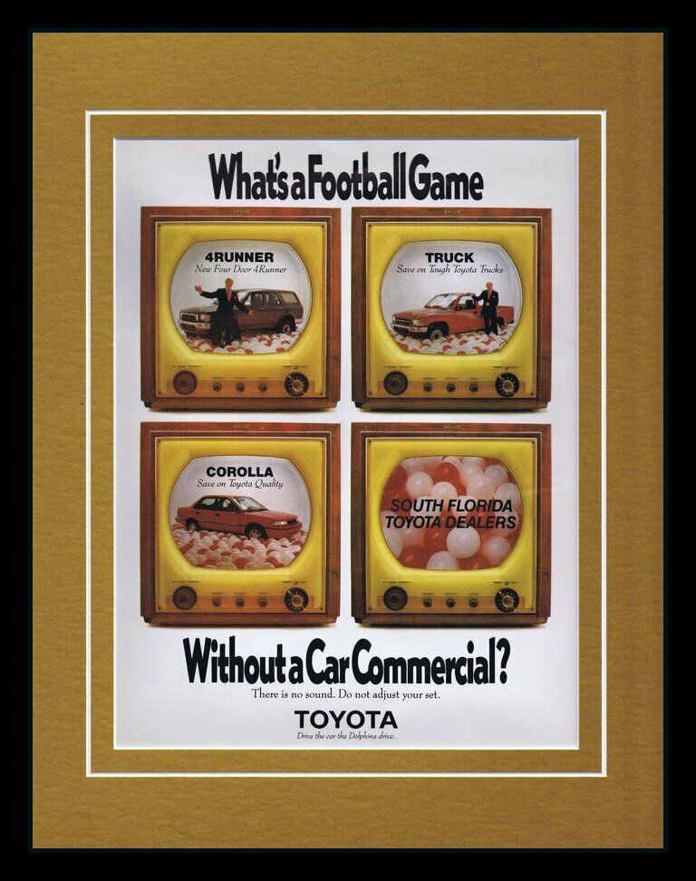 Primary image for 1989 Toyota 4Runner / Corolla Framed 11x14 Vintage Advertisement 