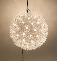 Holiday Sphere Light Ball Globe Warm Indoor Outdoor 100 Lights 7.5&quot; Part... - £18.98 GBP