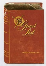 President Monroe American President Lines Guest List 1957 World Route Map - $87.12