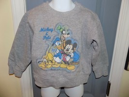 Disney Store Exclusive Mickey &amp; Pals Gray Sweatshirt Size XXS (2/3) Yout... - £13.60 GBP