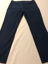 Not Your Daughters Jeans Women&#39;s Zip Straight Leg Blue Stretch Ankle Size 8 X 28 - £23.02 GBP