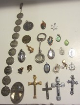 Vintage Religious lot / crosses metals and more - £33.61 GBP