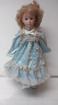 Unbranded Unmarked Vintage Porcelain Collectible Girl Doll 18&quot; tall With Stand - £11.90 GBP